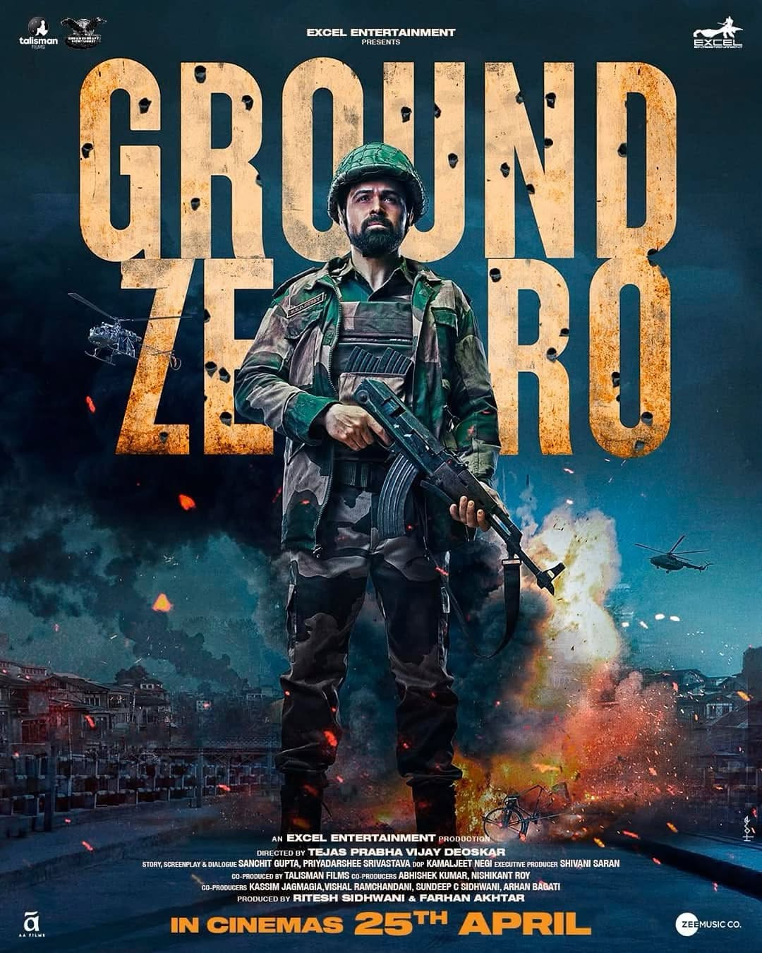 Ground Zero 2025 AMZN Hindi Movie Poster - CineFreak