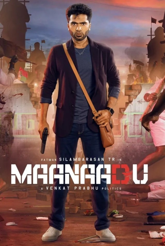 Maanaadu (2021) Hindi Dubbed Hindi Tamil Movie Poster - CineFreak